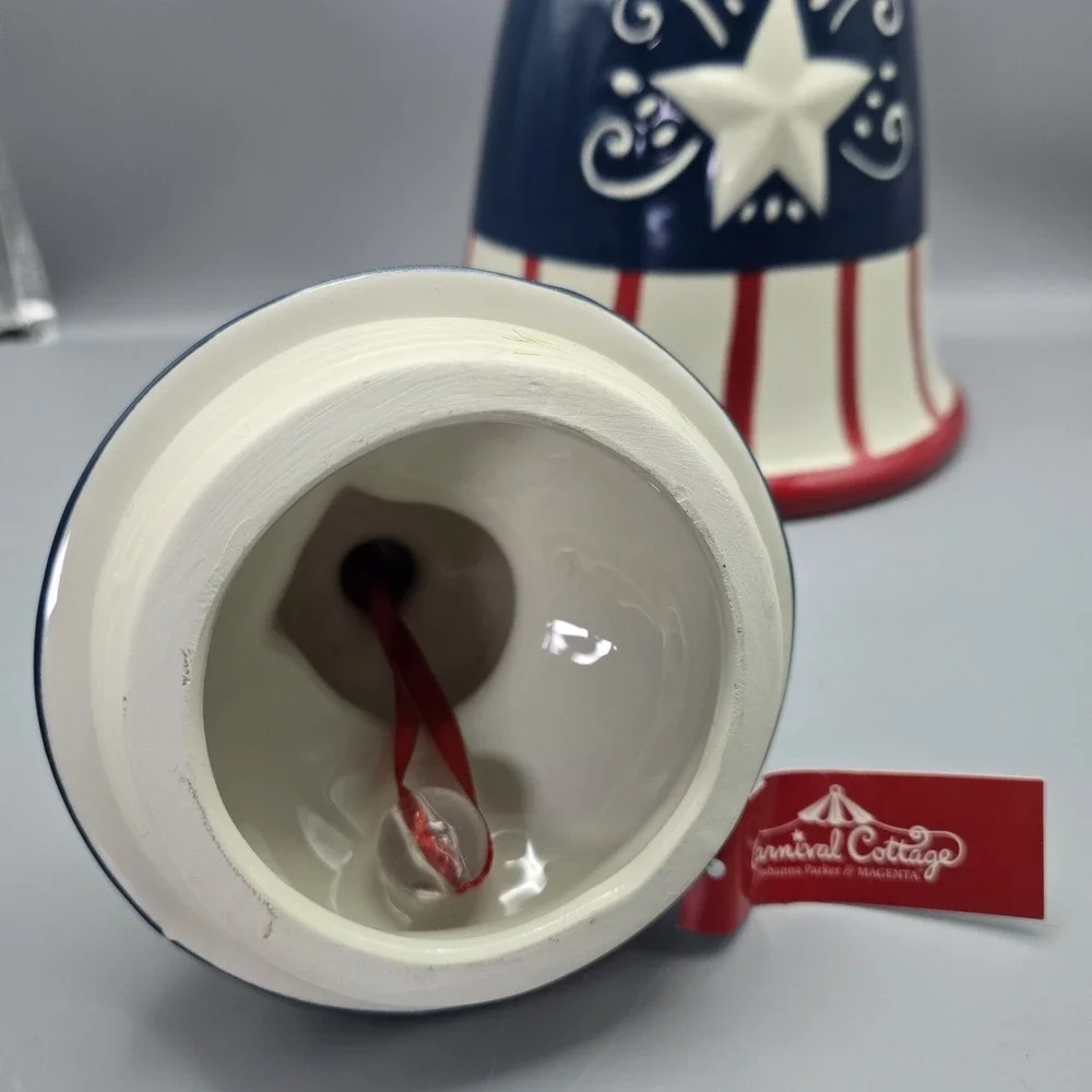 Johanna‎ Parker Carnival Cottage Mr Liberty Bell Cookie Jar Patriotic Canister